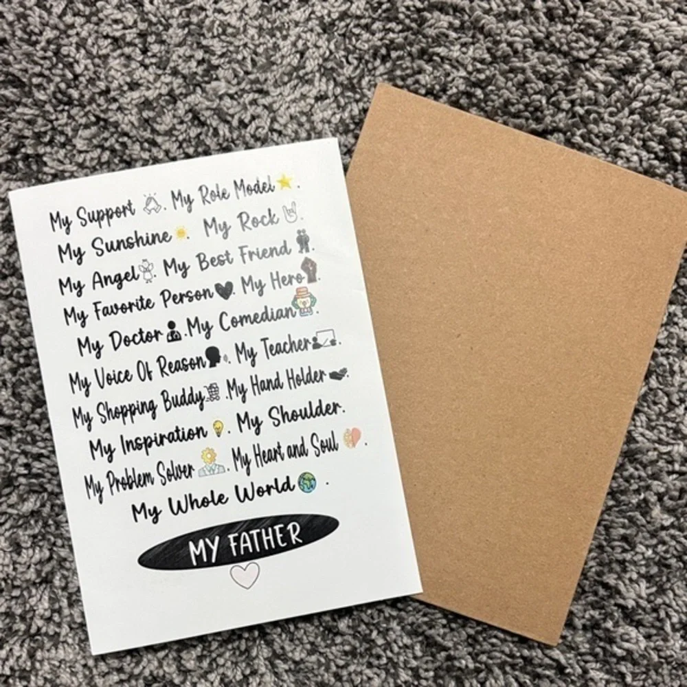 Father's Day Greeting Card with Brown Envelope